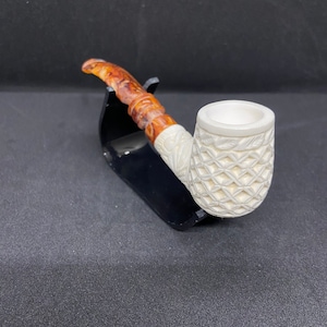 Pocket-Size Meerschaum Pipe, Handcarved Meerschaum Pipe,Smoking Meerschaum Pipe,HalfBent Meerschaum Pipe,Special Meerschaum,Block Meerschaum