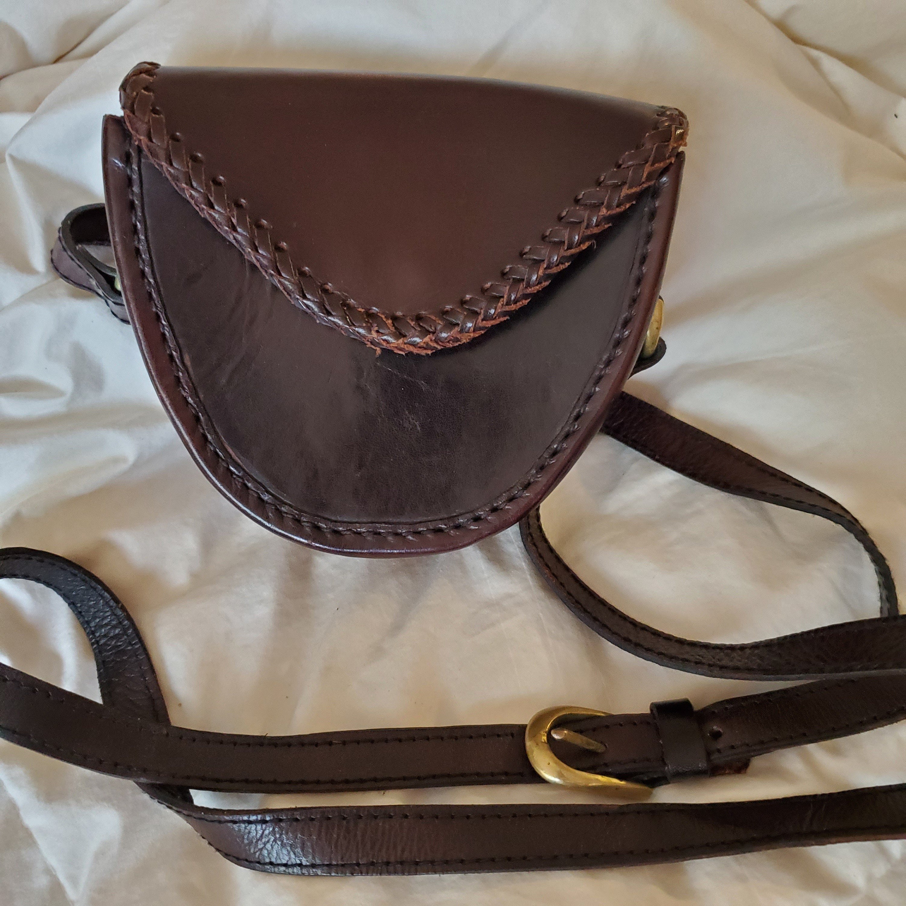 Vintage Handmade Indonesian Leather Crossbody Handbag With Etsy