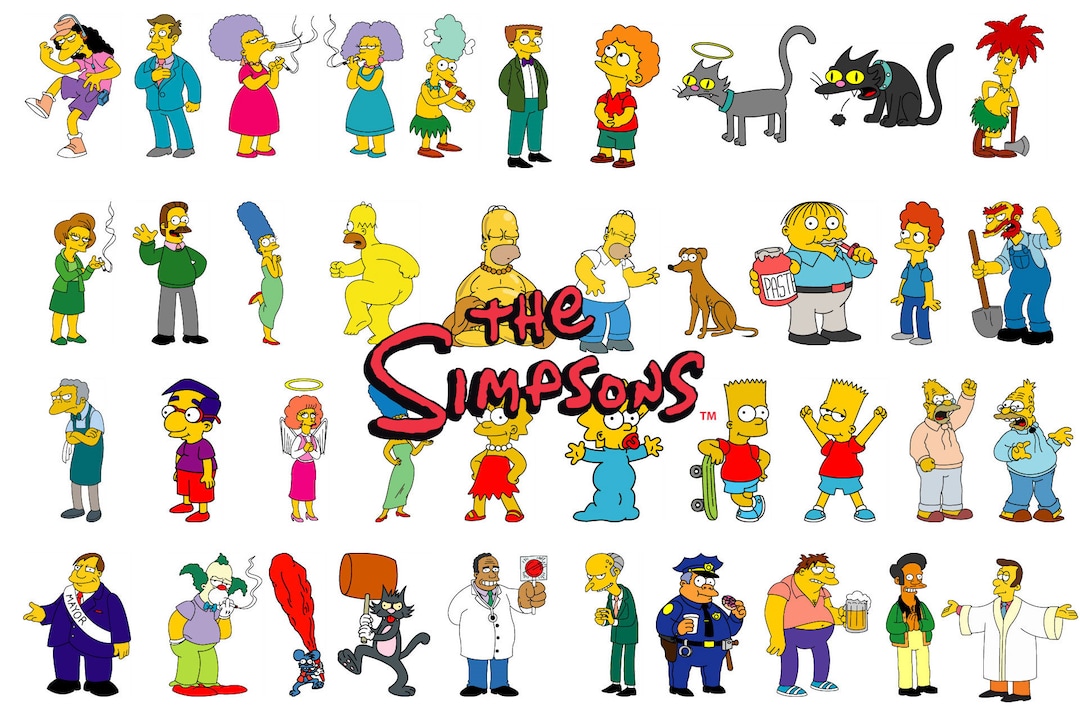 Los Simpsons Personajes Colección Completa 44 Imágenes Etsy España 