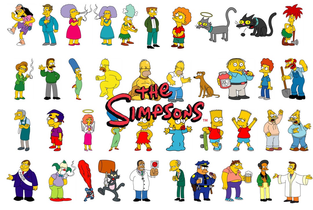 Los Simpsons personajes colección completa 44 imágenes Etsy España