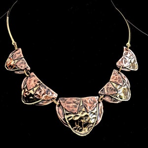 Brass and Copper Necklace, African Jewelry, Tribal Jewelry, Artisan Jewelry, Brutalist Necklace, Ethnic Jewelry, Rustic Chic, Boho Jewelry