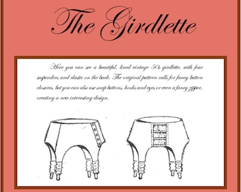 Download Vintage 50s Girdlette pattern, draft at home, Perfect fit, Sexy Lingerie Undergarment, Digital PDF, Girdlle, Body shape, Belt