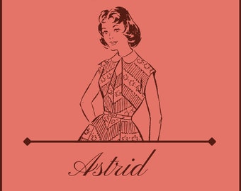 Vintage 50s Top Sewing Pattern. Easy to Draft your own Perfect-Fit pattern. Soviet, Beginner, Collared, Geometric Pattern