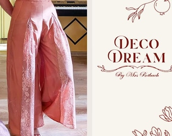 Schnittmuster für eine weite Hose (PDF) | Hoher Bund, Taschen, 2-in-1-Designoptionen | Anfängerfreundlich mit ausführlicher Anleitung