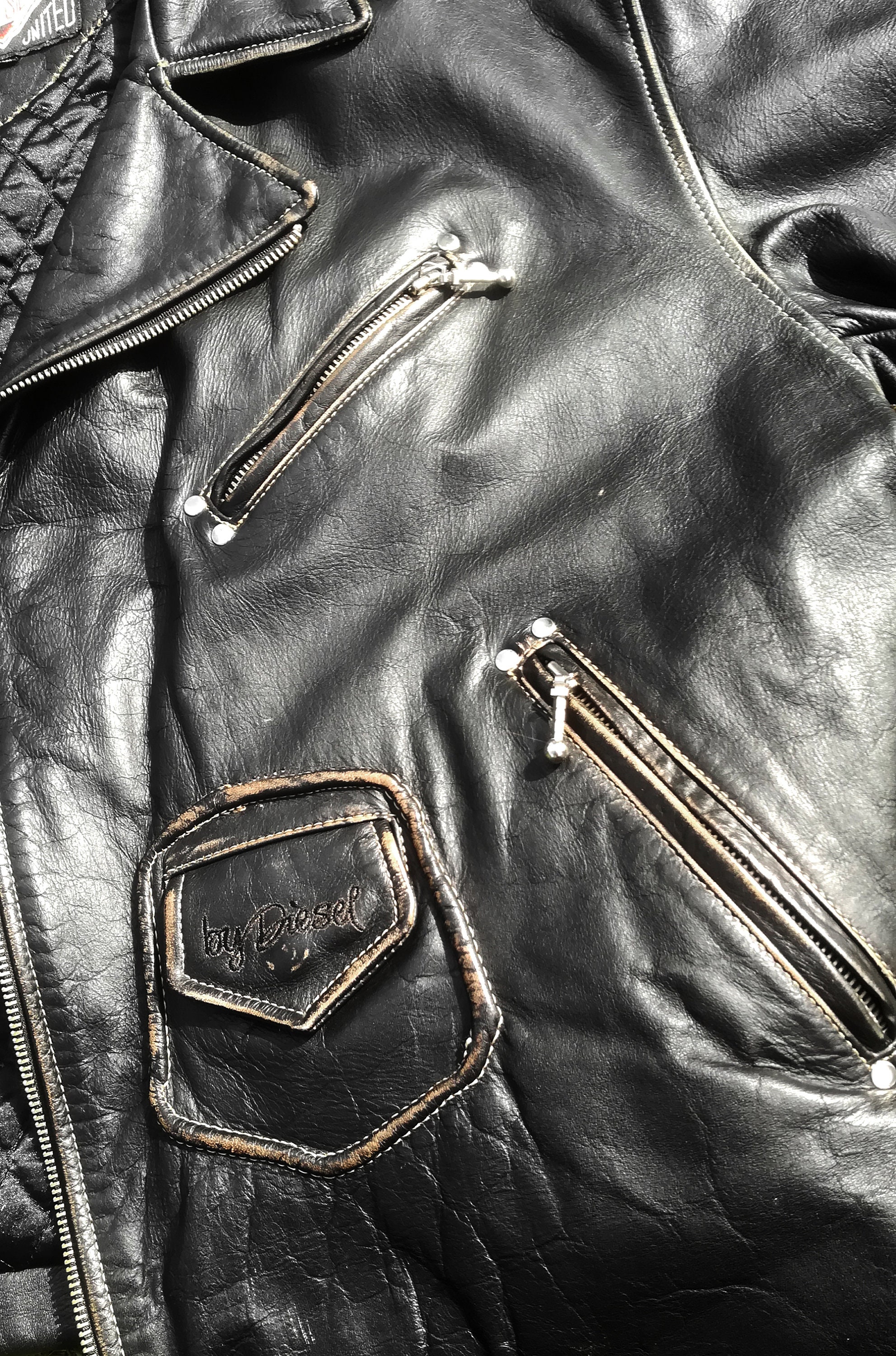 Rare Black Vintage Diesel Leather Biker / Motorcycle Jacket | Etsy