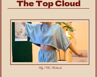 Download Oversized Cropp Top Sewing Pattern with Instructions, Loose fit, Beginner DIY
