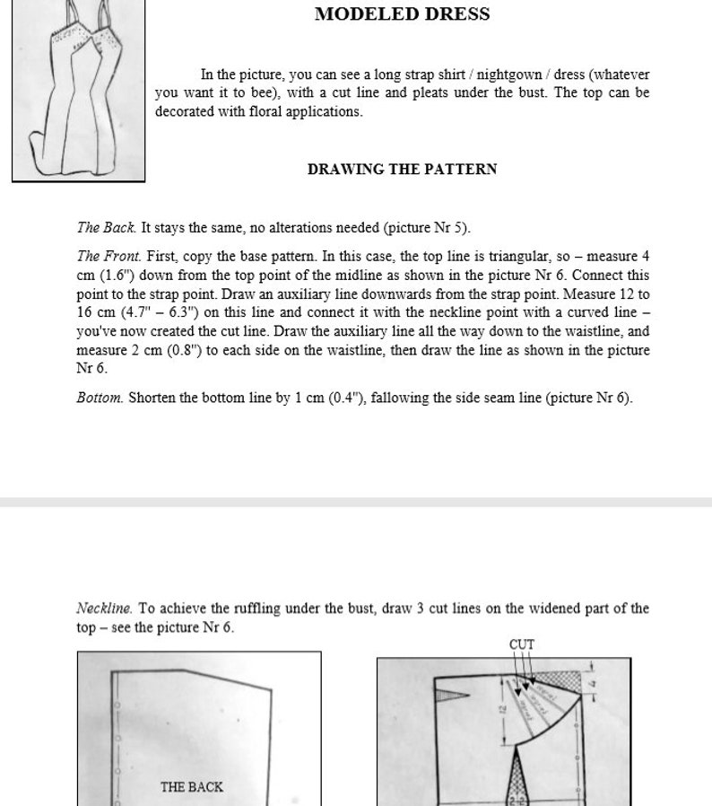 Vintage 50s Nightgown Sewing Pattern Strap Dress Undergarment+ Perfect Fit Base Dress Top Pattern DIY Digital Download PDF Beginner