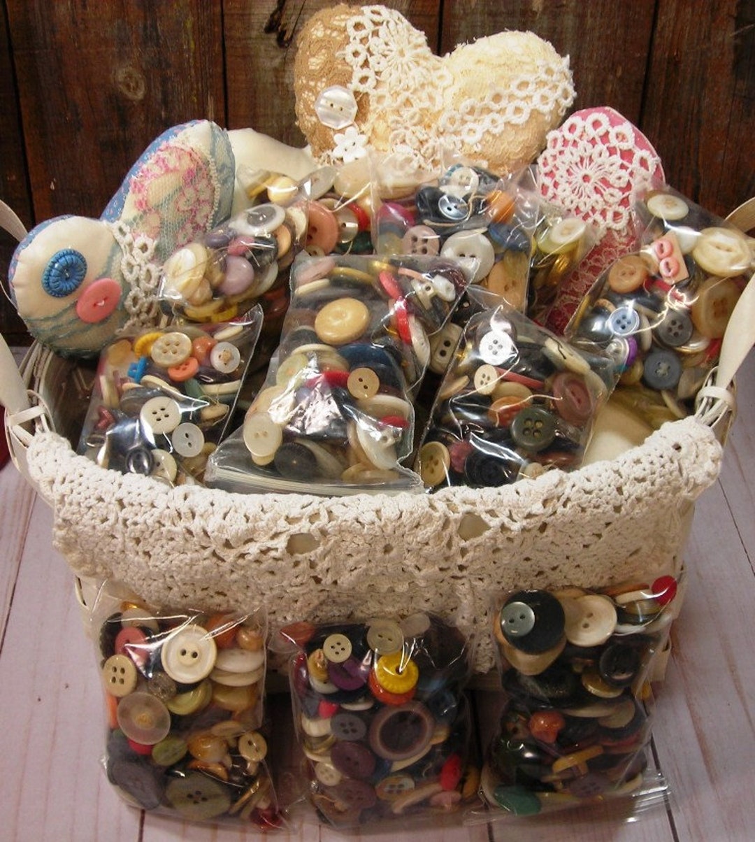 Vintage Buttons Sewing Crafts Junk Journal Embellishments