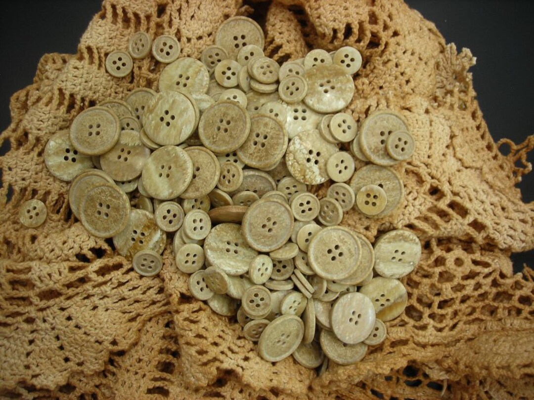 Tan Tea Dye Look Buttons: Sewing, Crafts, Embellishments - 50 Piece - Etsy