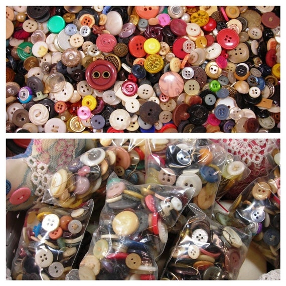 Vintage Buttons Sewing Crafts Junk Journal Embellishments