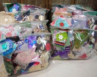 DIY Fabric Cluster Kit: Lace, Buttons, Embellishments for Junk Journals