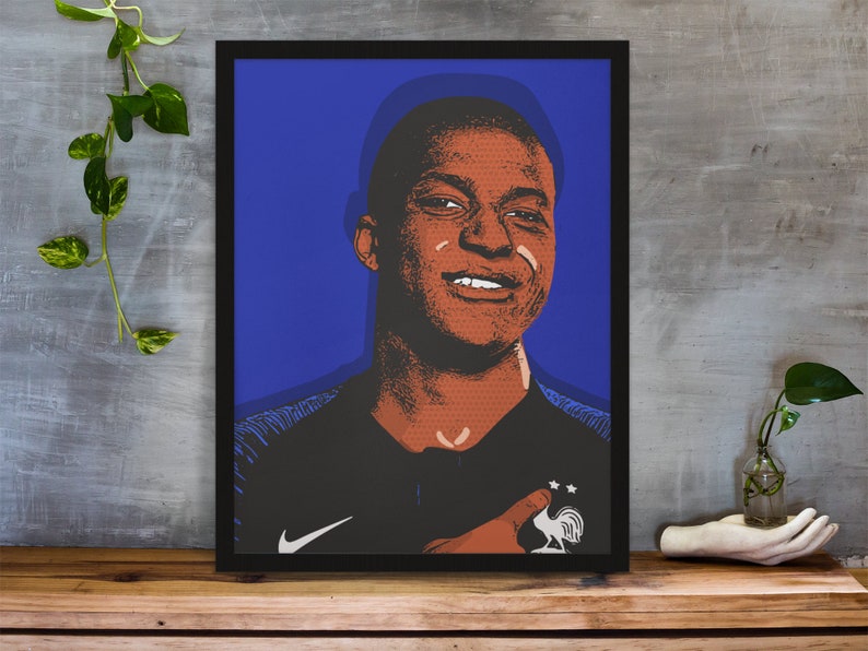 Mbappe Wall Art Football Poster Pop Art Style Digital ...