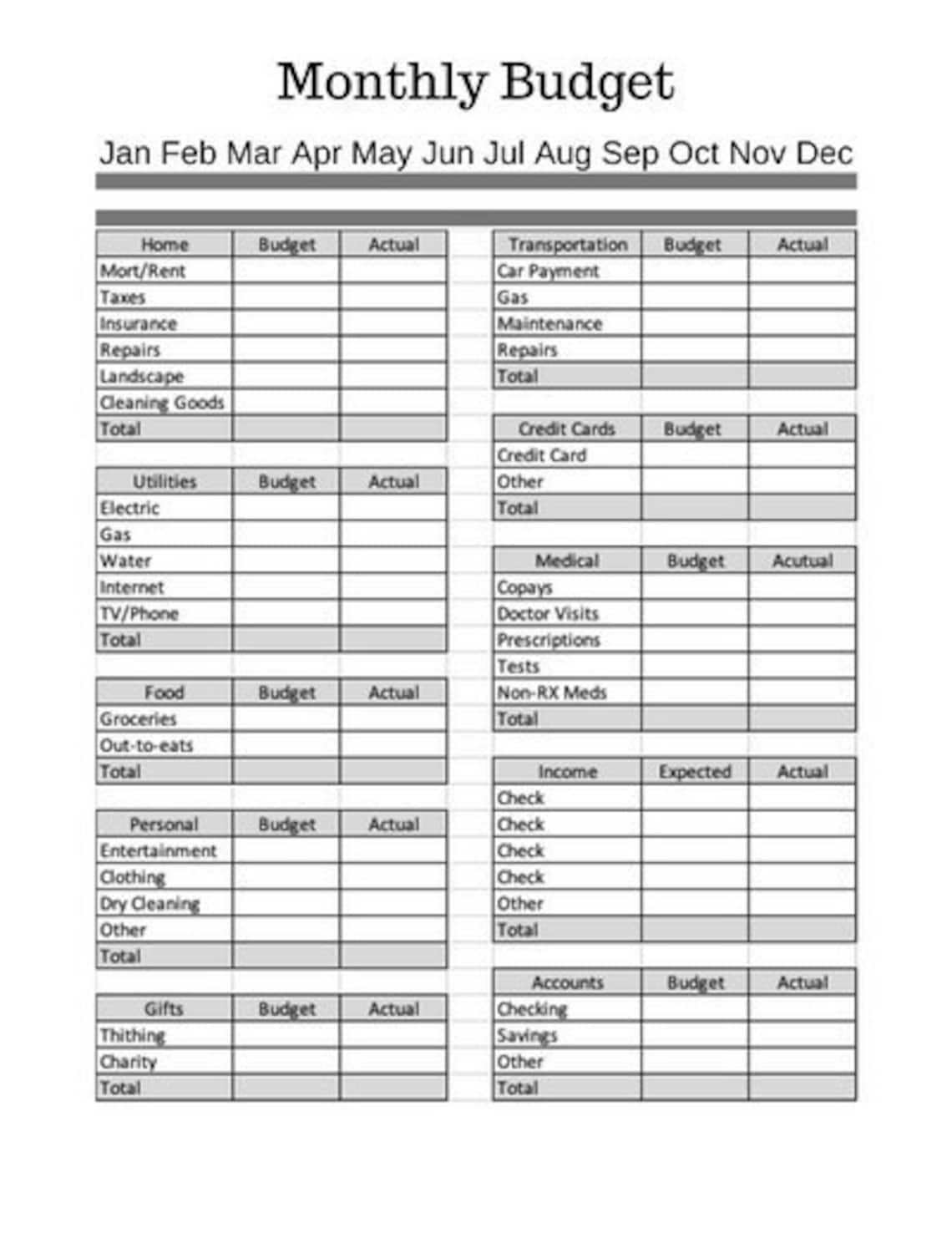 20232024 Financial Planner and Budget Tracker Etsy