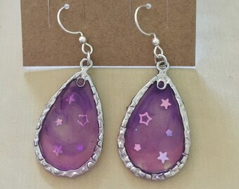 Violet Stars Drop Earrings