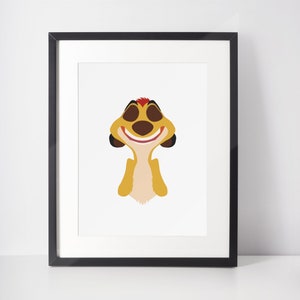 TIMON | Afrika Minimalistischer Druck | Porträt | Poster | Druckbare Wandkunst | Illustration | Hakuna Matata | Der König der Löwen