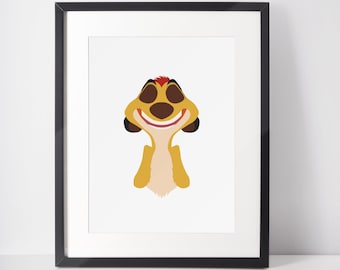 TIMON | Africa Minimalist Print | Portrait | Poster | Printable Wall Art | Illustration | Hakuna Matata | The Lion King