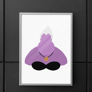 URSULA | Minimalistiskt tryck med skurkar | Porträtt | Poster | Utskrivbar väggkonst | Illustration | Den lilla sjöjungfrun bild 2
