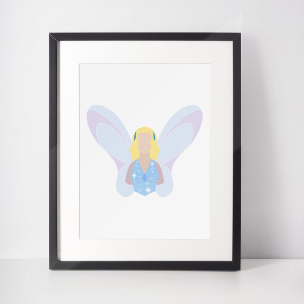Impresión minimalista de la película Hada Azul / Ilustración de Pinocho (Descarga digital)