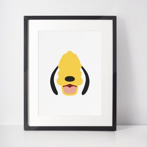 PLUTO | Film Minimalistischer Druck | Porträt | Poster | Druckbare Wandkunst | Illustration | Micky & Freunde