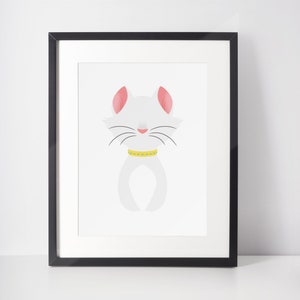 DUCHESS | Cat Minimalist Print | Portrait | Poster | Printable Wall Art | Illustration | The Aristocats | Kitties | Cats of Etsy