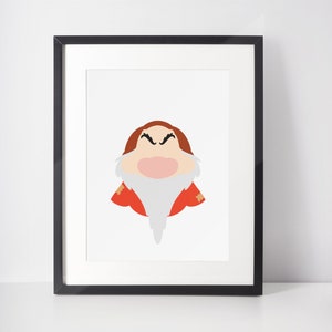 MARMIG | Minimalistischer Druck | Porträt | Poster | Druckbare Wandkunst | Illustration | Schneewittchen und die Sieben Zwerge