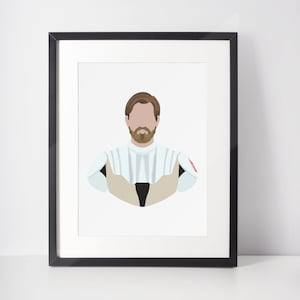 OBI-WAN KENOBI La guerre des clones | Impression minimaliste | Portraits | affiche | Art mural imprimable | Illustration | Guerres des étoiles | Guerre des clones