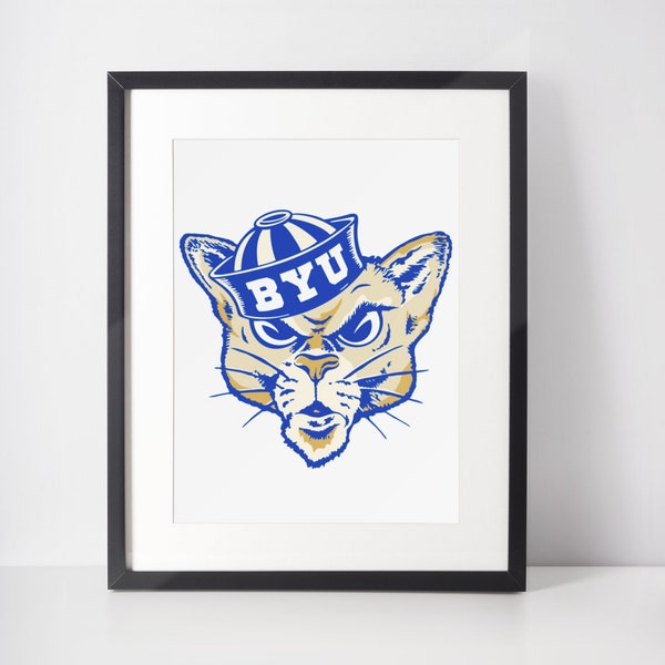 BYU COUGARS | Minimalist Print | Portrait | Poster | Printable Wall Art | Illustration | Football | College Football | Sports Poster