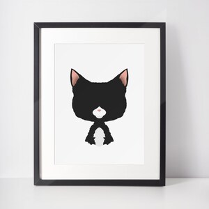 MITTENS / Stampa minimalista di cane / Ritratto / Poster / Arte murale stampabile / Illustrazione / Poster dell'eroe / Bullone / Gatto / Arte