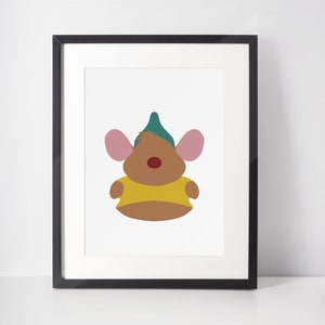GUS GUS | Sidekick Minimalistischer Druck | Porträt | Poster | Druckbare Wandkunst | Illustration | Held Poster | Aschenputtel