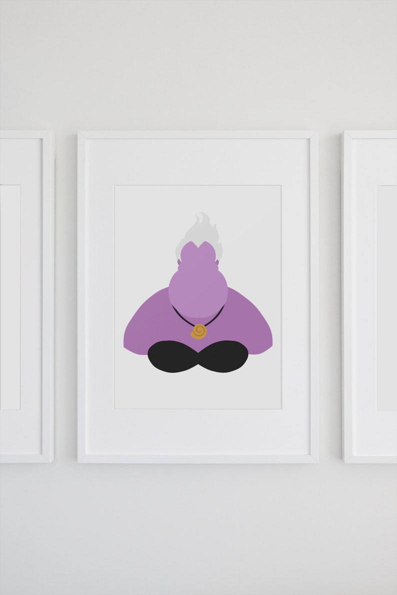 URSULA | Minimalistiskt tryck med skurkar | Porträtt | Poster | Utskrivbar väggkonst | Illustration | Den lilla sjöjungfrun bild 4