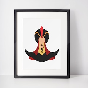 JAFAR | Bösewicht Minimalistischer Druck | Porträt | Poster | Druckbare Wandkunst | Illustration | Aladin