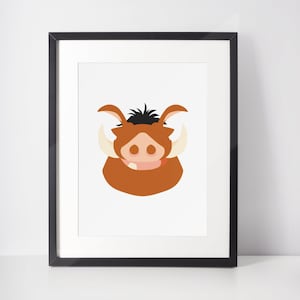 PUMBAA | Afrika Minimalistischer Druck | Porträt | Poster | Druckbare Wandkunst | Illustration | Hakuna Matata | Der König der Löwen