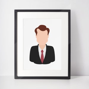 JAKE MORGENDORFFER / Impresión minimalista de personaje / Retrato / Póster / Arte mural imprimible / Ilustración / MTV / Dibujos animados de los 90
