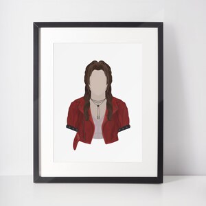 AERITH GAINSBOROUGH - FFVII | Minimalist Print | Portrait | Poster | Printable Wall Art | Illustration | Final Fantasy