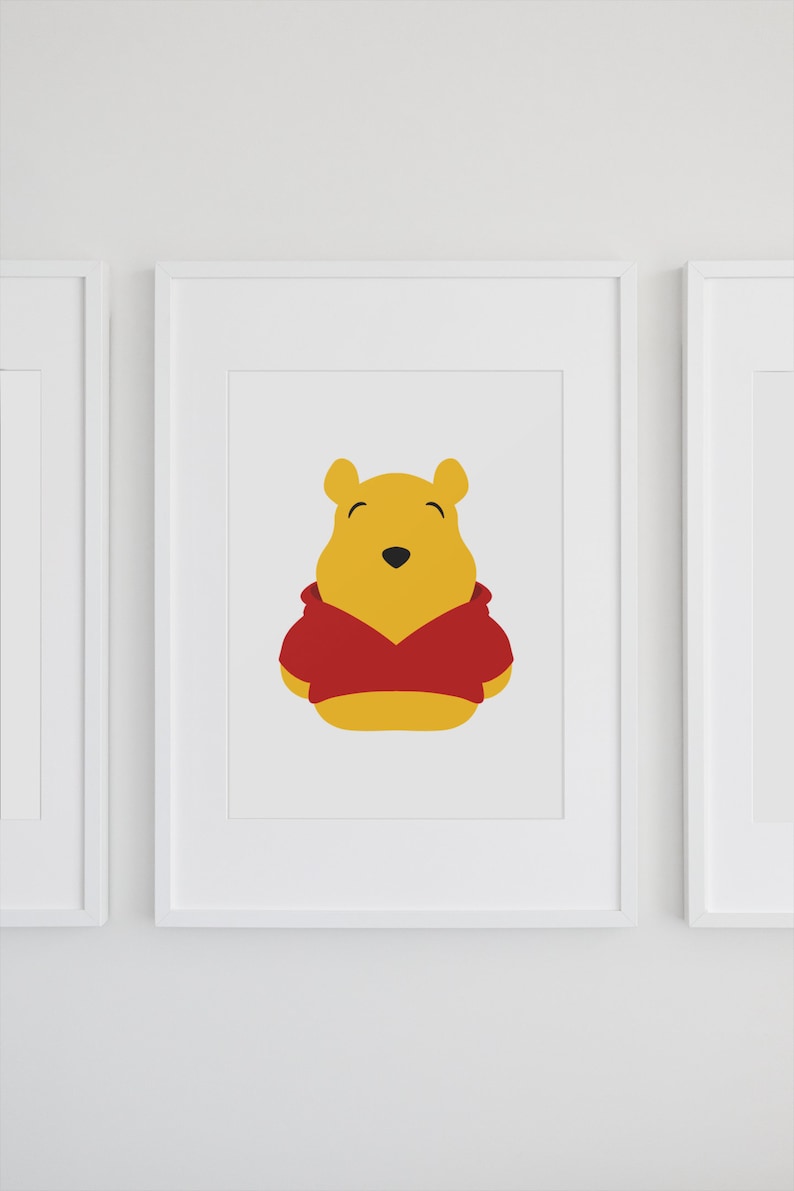 Modern Pooh Graphics POOH | Minimalist Print | Portrait | Poster | Printable Wall Art ...
