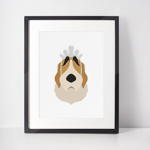 NANA / Stampa minimalista di cane / Ritratto / Poster / Arte murale stampabile / Illustrazione / Neverland / Peter Pan