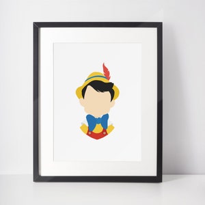 PINOCCHIO | Film Minimalistischer Druck | Porträt | Poster | Druckbare Wandkunst | Illustration | Pinocchio