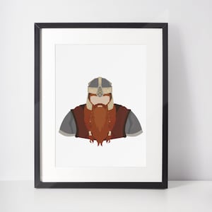 GIMLI | Minimalist Print | Portrait | Poster | Printable Wall Art | Illustration | LOTR | The Fellowship