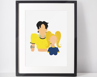 BRITNEY & KEVIN | Character Minimalist Print | Portrait | Poster | Printable Wall Art | Illustration | MTV | 90's Cartoon