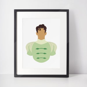PRINCE NAVEEN | Hero Minimalist Print | Portrait | Poster | Printable Wall Art | Illustration | The Princess & the Frog