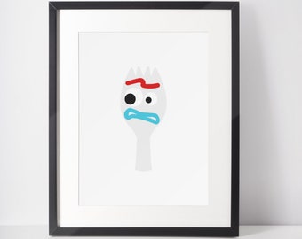 FORKY | Minimalist Print | Portrait | Poster | Printable Wall Art | Illustration | Toy Story