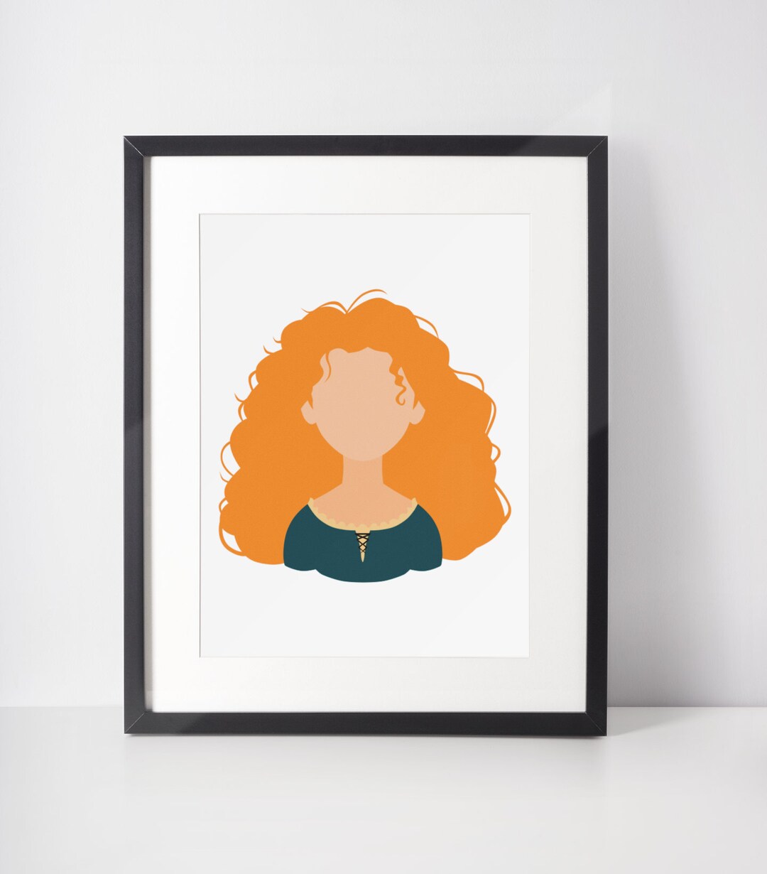 MERIDA | Princess Minimalist Print | Portrait | Poster | Printable Wall ...