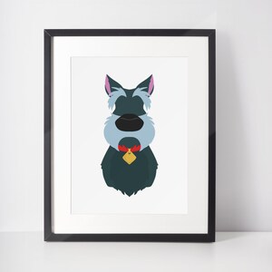 JOCK / Stampa minimalista di cane / Ritratto / Poster / Arte murale stampabile / Illustrazione / Lilli e il vagabondo