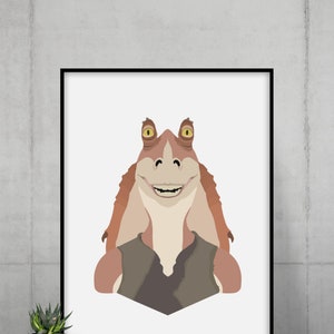 Jar Jar Binks Minimalist Art Print | Star Wars Illustration (digital ...