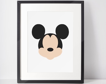 MICKEY | Movie Minimalist Print | Portrait | Poster | Printable Wall Art | Illustration | Mickey & Friends