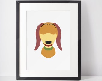 SLINKY DOG | Minimalist Print | Portrait | Poster | Printable Wall Art | Illustration | Toy Story