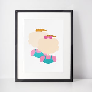 PHIL & LIL DEVILLE | Charakter Minimalistischer Druck | Porträt | Poster | Druckbare Wandkunst | Illustration | 90er Jahre Comic