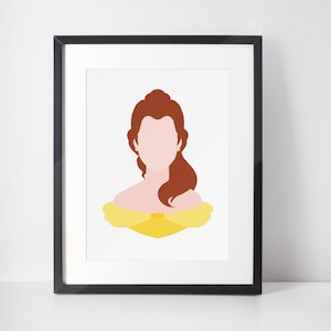 BELLE | Prinzessin Minimalistischer Druck | Porträt | Poster | Druckbare Wandkunst | Illustration | Die Schöne & das Biest