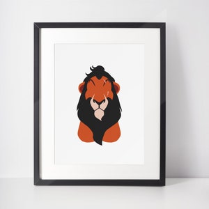 SCAR | Villain Minimalist Print | Portrait | Poster | Printable Wall Art | Illustration | Hakuna Matata | The Lion King