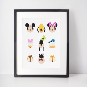 MICKEY & FRIENDS | Minimalist Print | Portrait | Poster | Printable Wall Art | Illustration | Kids Room | Toddler Decor